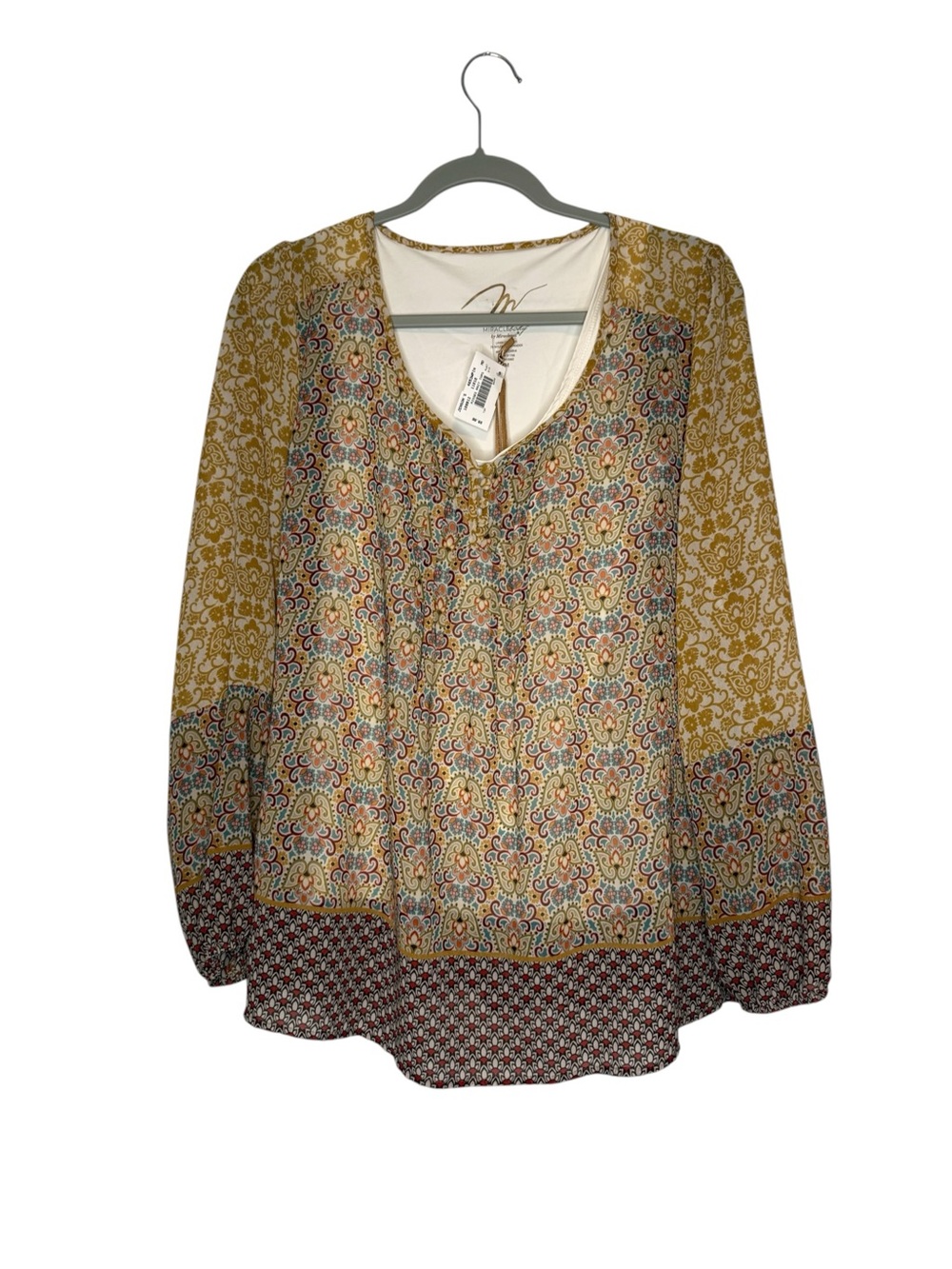 Miracle Body by MiracleSuit Women’s Long Sleeve Blouse Size Medium NWT